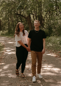 A couple sharing a joyful moment